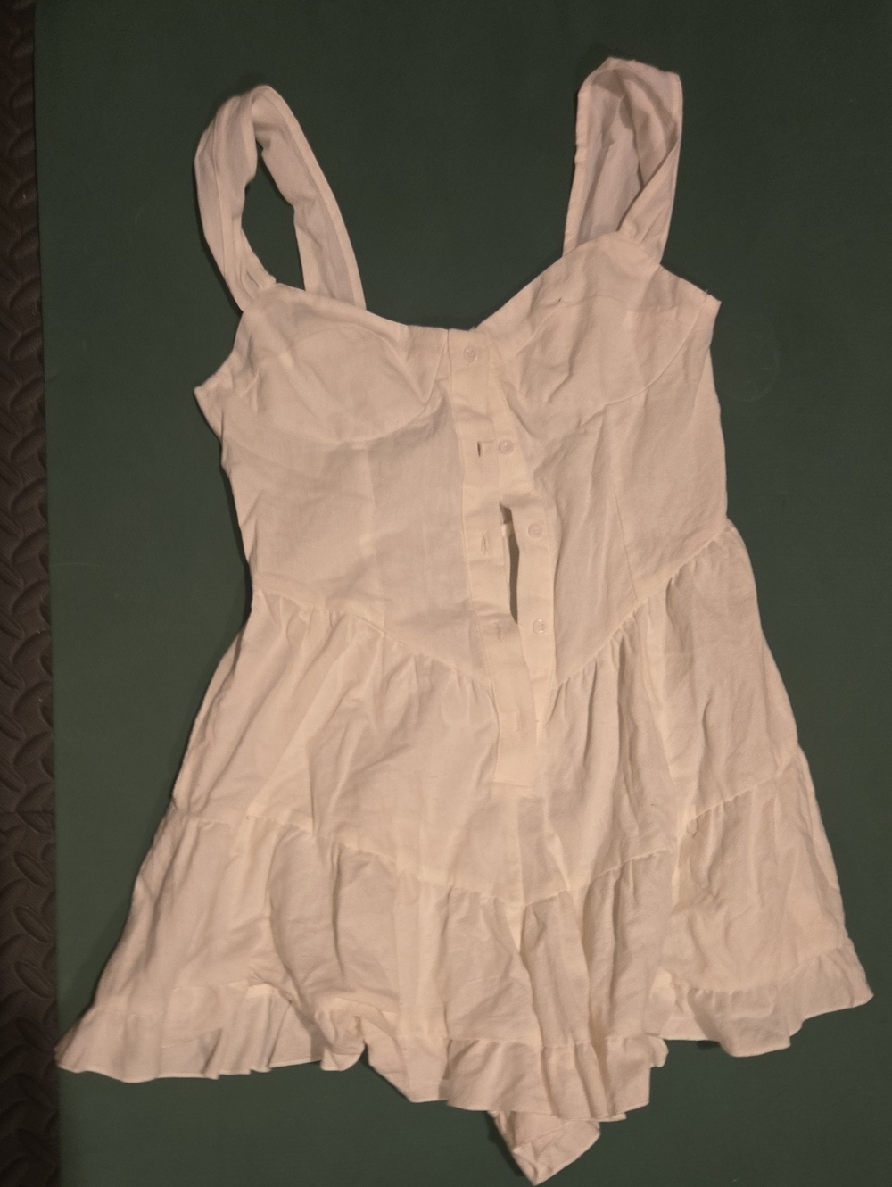 White Tiered Button-Front Sundress Vanessa Mooney Dupe